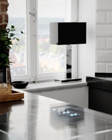 Prime 47cm Cromo lámpara de mesa De By Rydéns - Descubre las posibilidades de la l&aacute;mpara de mesa de metal Prime con pantalla de tela y crea un efecto encantador en tu ventana con su elegante dise&ntilde;o e iluminaci&oacute;n sutil.