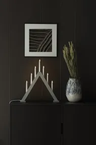 Candelabra 7 Lights Gris De Konstsmide - Crea un ambiente navide&ntilde;o moderno y elegante con este elegante candelabro de Adviento de madera lacada en gris.