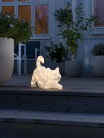 Gato Acostado De Acrílico Claro De Konstsmide - Gracias a la clase de protección IP44, es perfecto para la iluminación de casas y jardines.