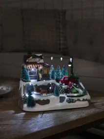 Decoración Navideña Mecánica Con Venta De Árboles De Navidad 17cm Multicolor De Konstsmide - Crea un ambiente navide&ntilde;o animado con esta decoraci&oacute;n navide&ntilde;a mec&aacute;nica: una escena encantadora con abetos vestidos de invierno a la venta.