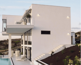 Jubilar II Blanco lámpara de exterior De Westal - Aplique de pared con carcasa de aluminio y protección antideslumbrante microprismática.