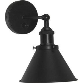 Anton 27cm Negro lámpara de lectura De PR Home - Anton es un clásico aplique de pared de metal con acabado negro, ahora en una versión mejorada con regulador de intensidad integrado.