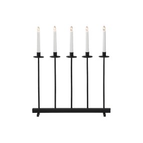 Candelabra 5 Lights Negro De Konstsmide - Dale a tu hogar un ambiente navide&ntilde;o moderno y con estilo con este exclusivo candelabro de Adviento fabricado en acero lacado en negro.