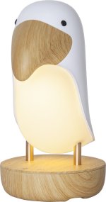 Toucan Bird Blanco lámpara infantil De Star Trading - Lámpara decorativa estilo tucán que emite una luz suave, perfecta como luz de noche o iluminación decorativa.