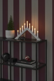 Candelabra 9 Lights Beige mate De Konstsmide - Dale a tu hogar un ambiente navide&ntilde;o atemporal y con estilo con este elegante portavelas de Adviento de madera en beige mate.