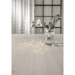 Guirnalda De Luces Dew Drop 4m Plata De Star Trading - Guirnalda de luces que funciona con pilas, con 40 gotas de rocío LED.