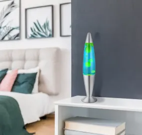 Etna Plata lámpara infantil De Globo Lighting - Etna &auml;r en fascinerande lavalampa med bl&aring; v&auml;tska och gult vax som sm&auml;lter l&aring;ngsamt och skapar hypnotiska ljuseffekter.