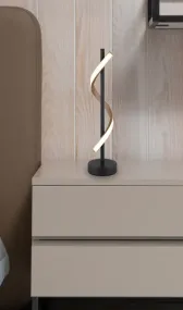 Watkins 50cm Negro lámpara de mesa De Globo Lighting - Sk&auml;rmen i aluminium med tr&auml;look och opal plast ger en mjuk och j&auml;mn ljusspridning f&ouml;r en behaglig atmosf&auml;r.