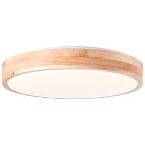 Slimline Ø34 Madera clara plafón De Brilliant - Temperatura de color ajustable con función de memoria para una atmósfera óptima, ajustable con un interruptor de pared estándar.