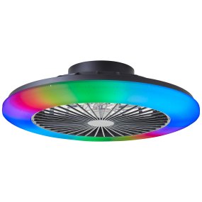 Salerno Ø50 Negro De Brilliant - El ventilador de techo Salerno en color negro es una soluci&oacute;n elegante y vers&aacute;til para la iluminaci&oacute;n y ventilaci&oacute;n del hogar.