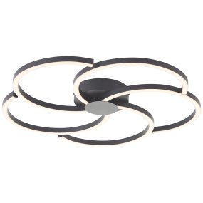 Fico Ø52 Negro plafón De Brilliant - Tiene un diámetro de 52 cm y una luminosidad de 3300 lúmenes, creando un ambiente luminoso y acogedor en cualquier estancia.