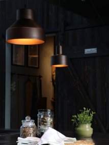 Solo Ø13cm Marrón lámpara de ventana De PR Home - Incluye un cable textil negro de 3,5 m y un enchufe.