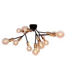 Heroes Ø72 Negro plafón De By Rydéns - Heroes consta de varios brazos cortos con un total de 12 bombillas y un casquillo E27.