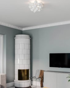 Gross Ø50 Blanco plafón De By Rydéns - La l&aacute;mpara de techo Gross se compone de 20 esferas de vidrio soplado a mano, cada una con un di&aacute;metro de 10 cm.