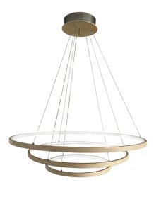 Trione Ø80 Madera Lámpas de techo De By Rydéns - Cada anillo (80 cm, 60 cm y 40 cm de diámetro) se puede ajustar fácilmente en altura y posición utilizando el soporte de alambre de la lámpara.