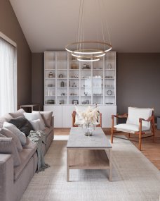 Trione Ø80 Madera Lámpas de techo De By Rydéns - Cada anillo (80 cm, 60 cm y 40 cm de diámetro) se puede ajustar fácilmente en altura y posición utilizando el soporte de alambre de la lámpara.