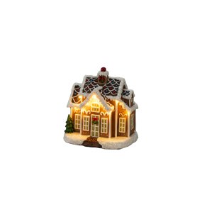 Casa De Jengibre LED Marrón De Konstsmide - Linda casa de jengibre con 9 luces LED que irradian la magia de la Navidad en un c&aacute;lido resplandor blanco.