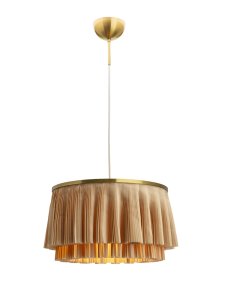 Ophelia Ø40 Beige De By Rydéns - Al encenderse, la l&aacute;mpara emite una luz suave y ambiental, creando una atm&oacute;sfera c&aacute;lida y acogedora.