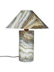 Marnie 43cm Gris lámpara de mesa De PR Home - Cable de plástico negro de 170 cm con enchufe de pared e interruptor de alimentación de aprox.