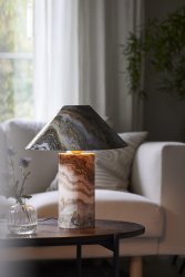 Marnie 43cm Gris lámpara de mesa De PR Home - Cable de plástico negro de 170 cm con enchufe de pared e interruptor de alimentación de aprox.