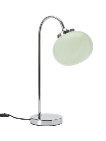Elsy 50cm Verde lámpara de mesa De PR Home - La pantalla de cristal artesanal en un suave verde salvia le confiere a cada l&aacute;mpara un car&aacute;cter &uacute;nico, mientras que los detalles met&aacute;licos cromados crean un estilo elegante y atemporal.