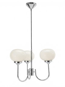 Elsy 3 Ø45 Cromo De PR Home - Est&aacute; fabricada en metal con acabado cromado y pantallas de cristal blanco.