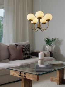 Elsy 5 Ø56 Latón cepillado Lámpas de techo De PR Home - Esta lámpara de techo de latón cepillado combina una elegancia atemporal con una luz cálida y acogedora.