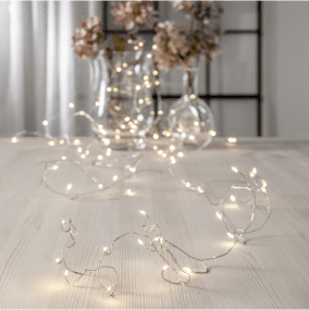 Guirnalda De Luces Dew Drop 6m Plata De Star Trading - Bucle de 6m de largo con cable de cangrejo.