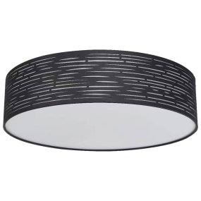 Candy Ø40 Negro plafón De Oriva - La pantalla negra con tallas elegantes y sutiles difunde una luz suave y agradable por toda la estancia, perfecta tanto para salas de estar como para dormitorios.