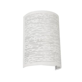 Candy 22cm Blanco lámpara de pared De Oriva - Este aplique de pared combina sencillez y elegancia a través de su pantalla de metal blanco con sofisticados recortes horizontales.