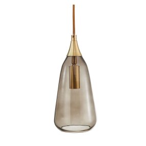 Luna Ø12 Color humo lámpara de ventana De Oriva - Con su pantalla en forma de gota combinada con detalles dorados, la lámpara crea una sensación aireada y elegante que se adapta perfectamente a cualquier habitación.