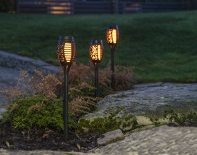 Flame Mini 3-p Negro lámpara solar De Star Trading - 