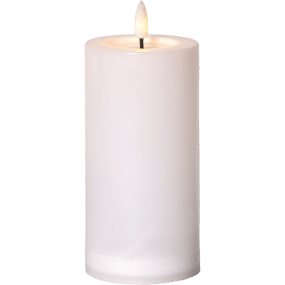 Flamme Saul 18cm Blanco lámpara solar De Star Trading - La vela cuenta con un panel solar oculto dentro de la carcasa de pl&aacute;stico y debe colocarse cerca de la luz solar durante el d&iacute;a con la luz encendida para una carga &oacute;ptima.