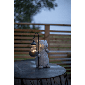 Smilla Gris lámpara solar De Star Trading - La bater&iacute;a recargable incluida se carga durante el d&iacute;a con la luz solar y enciende la l&aacute;mpara autom&aacute;ticamente al anochecer.