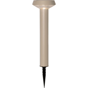 Casa 45cm Beige lámpara solar De Star Trading - Peque&ntilde;a baliza solar de metal con recubrimiento en polvo en un precioso tono beige.