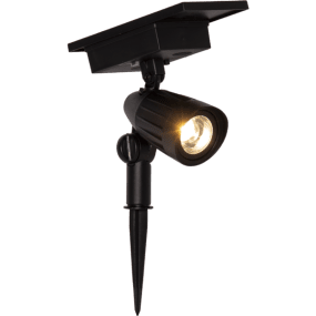 Powerspot Negro lámpara solar De Star Trading - Foco solar funcional con luz blanca c&aacute;lida y 5 elegantes colores (rosa, azul, verde, amarillo y rojo) seleccionables con solo pulsar un bot&oacute;n.