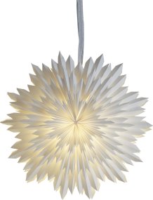 Ice Ø50 Blanco De Star Trading - Se incluye una elegante cinta para que colgar la estrella sea m&aacute;s f&aacute;cil.