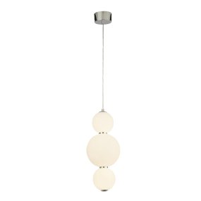 Snowball Ø18 Cromo Lámpas de techo De Searchlight - Snowball es una lámpara colgante que realmente se destaca: con sus pantallas redondas de vidrio opalino y un toque de cromo, tiene una expresión suave, casi táctil, de la que carecen muchas otras lámparas.