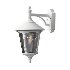 Virgo Blanco lámpara de exterior De Konstsmide - La elegante forma de linterna y el diseño detallado hacen que la luz sea perfecta para crear un ambiente acogedor en entradas, caminos de jardín o terrazas.