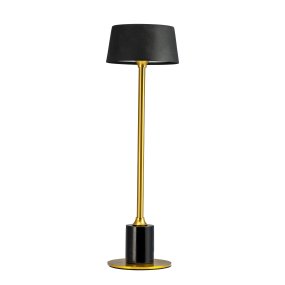 Yoyo LED 33cm Latón portátil De Dyberg Larsen - La funci&oacute;n de toque suave en la parte superior controla tres niveles de luz y la hace perfecta para lugares con espacio limitado, por ejemplo, en un alf&eacute;izar estrecho, en una mesa m&aacute;s peque&ntilde;a o en grupo en la mesa del comedor para una decoraci&oacute;n de mesa elegante.