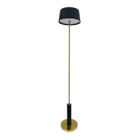 Yoyo LED 125cm Latón portátil De Dyberg Larsen - Med en bas och stomme i m&auml;ssings, kombinerat med en sk&auml;rm i borstad svart metall, blir Yoyo en elegant inredningsdetalj.