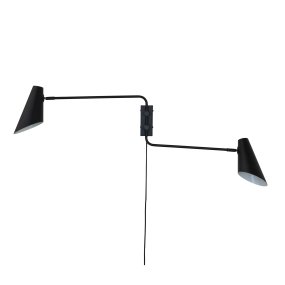 Cale 68cm Negro lámpara de pared De Dyberg Larsen - Esta l&aacute;mpara de pared combina funcionalidad con un dise&ntilde;o atemporal y es perfecta para leer y como iluminaci&oacute;n ambiental en cualquier habitaci&oacute;n.