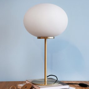 Queen 50cm Latón lámpara de mesa De Dyberg Larsen - Se suministra con cable textil negro de 1,8 m de longitud con interruptor de encendido.