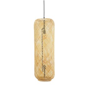 Boom Ø30 Naturaleza Lámpas de techo De Dyberg Larsen - Hermosa lámpara colgante de bambú tejida a mano en color natural que difunde una luz cálida y acogedora.