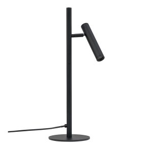 Carlo 48cm Negro lámpara de escritorio De Dyberg Larsen - Tiene un LED incorporado y un regulador de intensidad continuo controlado mediante un botón táctil.