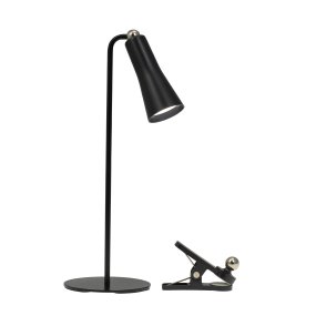 4 In One 38cm Negro De Dyberg Larsen - La lámpara se puede montar como lámpara de mesa, lámpara de pinza o lámpara de pared, con el cabezal de la lámpara fijado con un imán.