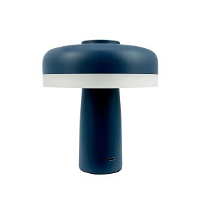 Porter 16cm Índigo portátil De Dyberg Larsen - La lámpara de mesa LED recargable Porter es una lámpara moderna y funcional con un diseño único en el que la luz nace desde el borde, proporcionando una luz agradable y uniforme.