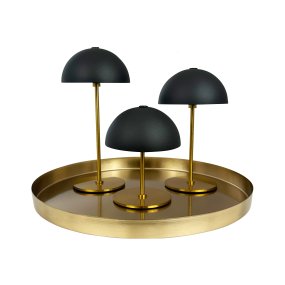 Along set 20cm Negro portátil De Dyberg Larsen - Las l&aacute;mparas inal&aacute;mbricas est&aacute;n hechas de lat&oacute;n con pantallas met&aacute;licas de colores y tienen tres niveles de luz antideslumbrantes que proporcionan una luz suave y agradable.