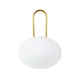 Ellipse 27cm Blanco portátil De Dyberg Larsen - La l&aacute;mpara cuenta con un LED integrado regulable en tres niveles, que se controla f&aacute;cilmente mediante el regulador en la pantalla.