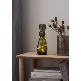 Harry Verde De Star Trading - Elegante decoraci&oacute;n de mesa de cristal verde oscuro.